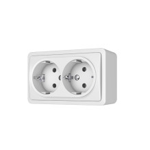 Double surface-mounted socket with grounding Vilma SL+250 RP16-0021 SL+V (white)