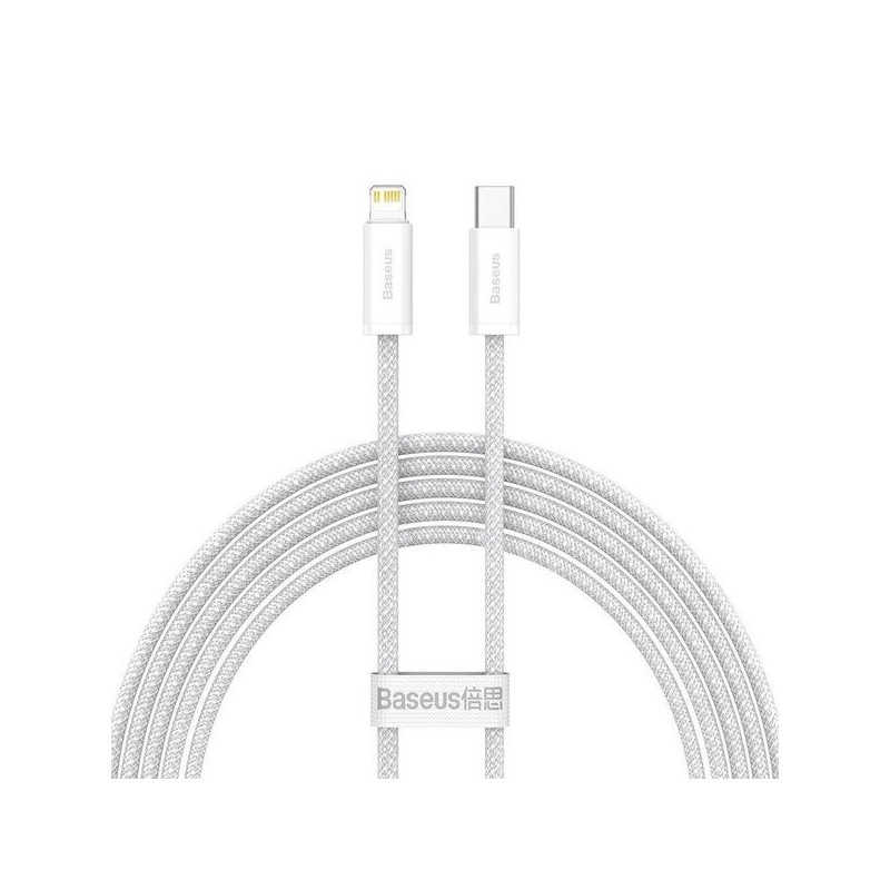 Kabelis USB C - Lightning BASEUS CALD000102 (2.0m, 20W, baltas, pintas)