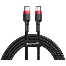 Kabelis USB C - USB C BASEUS CATKLF-G91 (1.0m, QC3.0, nailoninis, raudonas / juodas)