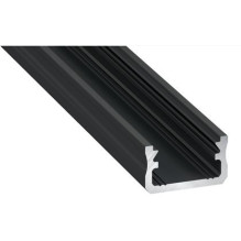 Aluminum profile for Lumines LED strips A (black, anodized, 2m)