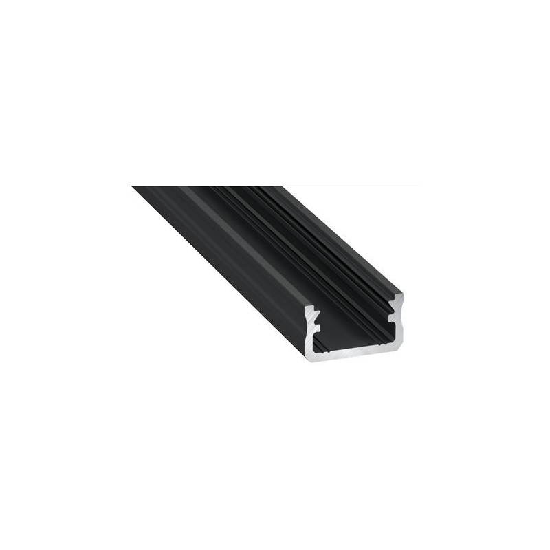 Aluminum profile for Lumines LED strips A (black, anodized, 2m)