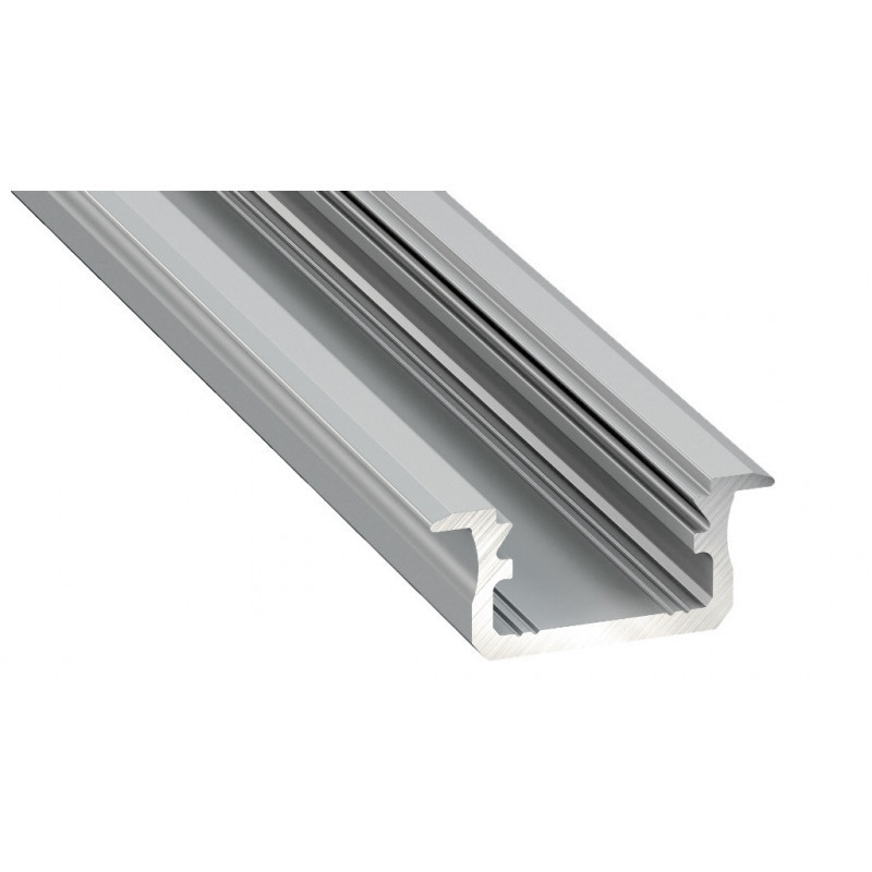 Aluminum anodized profile for Lumines LED strips (recessed, gray, 2m)