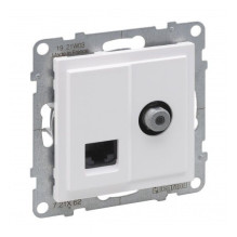 White RJ45+ TV socket SUNO...
