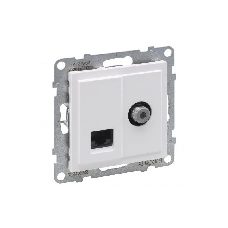 Baltas RJ45+ TV lizdas SUNO Legrand 721162