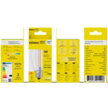 Visional LED Dimmable filament bulb E27, S14, 1W, 100lm, 2700K, 360°