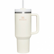 Stanley Quencher H2.0 FlowState puodelis 1,2 l 1200 ml kreminės spalvos nerūdijantis plienas