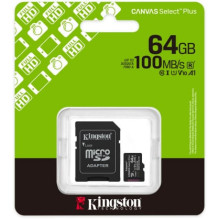 Kingston 64GB Canvas Select Plus microSDXC Class 10 UHS-I SDCS3 / 64GB Kingston 64GB Canvas Select Plus microSDXC Class 10 UHS-I SDCS3 / 64GB