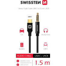 „Swissten Audio“ USB-C jungtis į 3,5 mm jungtį, 1,5 m, juoda „Swissten Audio“ USB-C jungtis į 3,5 mm jungtį, 1,5 m, juoda
