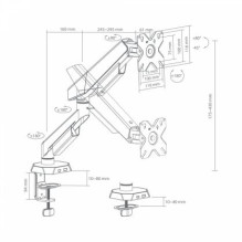 White Shark KHUFU-I GMS-3210 / 1 Monitor Desktop Mount White Shark KHUFU-I GMS-3210 / 1 Monitor Desktop Mount