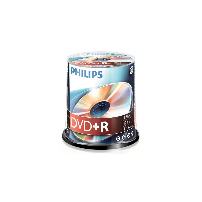 Philips DVD+R 4.7GB x16 Cake Box 100