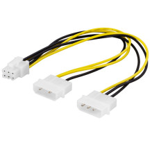 Deltaco Pritaikykite kabelį 2x4 kaištį 6-pin PCI-Express 0.25m