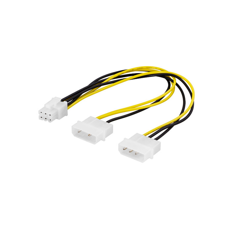 Deltaco Pritaikykite kabelį 2x4 kaištį 6-pin PCI-Express 0.25m