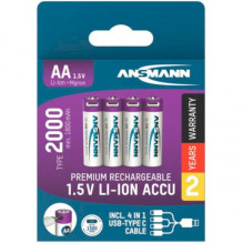 Ansmann AA 1,5 V / 2000 mAh 4 vnt (1312-0036) Ansmann AA 1,5 V / 2000 mAh 4 vnt (1312-0036)