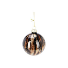 XMAS BALL GLASS 8CM BROWN