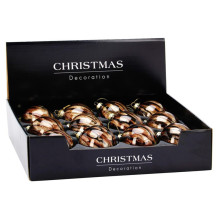 XMAS BALL GLASS 8CM BROWN XMAS BALL GLASS 8CM BROWN