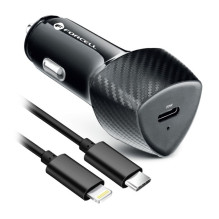 „Forcell“ automobilinis įkroviklis „Forcell F-Energy Carbon USB C QC3.0 PD 3A 20W“ + laidas USB C - „Lightning CC50-1C“, „Forcell“ automobilinis įkroviklis „Forcell F-Energy Carbon USB C QC3.0 PD 3A 20W“ + laidas USB C - „Lightning CC50-1C“,