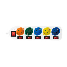 Logilink Steckdosenleiste 5-fach,5xCEE 7 / 3,m. 6Schalter,bunt Logilink Steckdosenleiste 5-fach,5xCEE 7 / 3,m. 6Schalter,bunt
