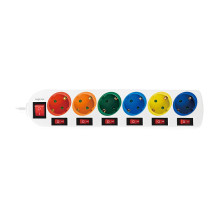 Logilink Steckdosenleiste 6-fach,6xCEE 7 / 3,m. 7Schalter,bunt Logilink Steckdosenleiste 6-fach,6xCEE 7 / 3,m. 7Schalter,bunt