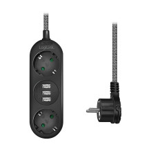 Logilink Steckdosenleiste 2-fach,2xCEE 7 / 3+3xUSB-A,Textilkab Logilink Steckdosenleiste 2-fach,2xCEE 7 / 3+3xUSB-A,Textilkab