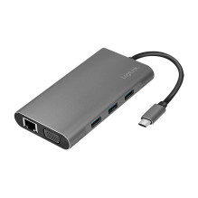Logilink Dockingstation USB 3.2 Gen1,USB-C, 10-Port,PD,silb. Logilink Dockingstation USB 3.2 Gen1,USB-C, 10-Port,PD,silb.