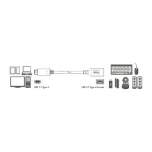 Logilink Adapteris USB-A(f) / Type-C (m) 0,15cm juodas