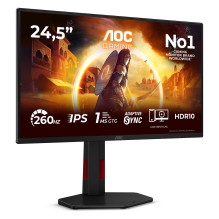 62,2 cm (24.5") 1920 x 1080 Pixel AOC 25G4ZR 16:9 Full HD Fast IPS 1 ms 260 Hz HDR DisplayPort HDMI Pivot Height VE