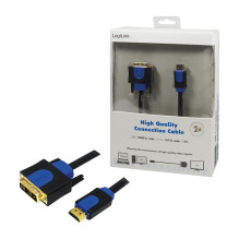 Logilink HDMI-DVI-Kabel Anschl. 18+1pin St / St 2.00m sw 1.4 Logilink HDMI-DVI-Kabel Anschl. 18+1pin St / St 2.00m sw 1.4