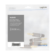 Logilink Audio-Bananenstecker für Selbstmontage (4 Stk.) Logilink Audio-Bananenstecker für Selbstmontage (4 Stk.)