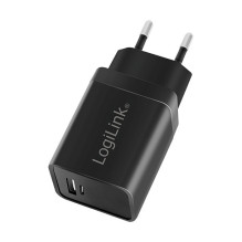 Logilink USB-A / C įkrovimo rinkinys, 15 W, kiekvienas 1x USB-A, 1x USB-C, juodas