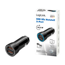 Logilink Car charger, 2 Port, 10.5W, illuminated, black Logilink Car charger, 2 Port, 10.5W, illuminated, black