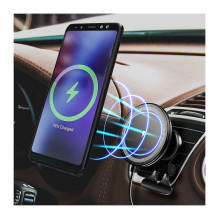 Logilink Belaidis automobilinis įkroviklis su išmaniojo telefono laikikliu 15W, apvalios formos