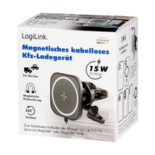 Logilink Belaidis automobilinis įkroviklis su išmaniojo telefono laikikliu 15W Logilink Belaidis automobilinis įkroviklis su išmaniojo telefono laikikliu 15W