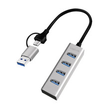 Logilink USB 3.1 šakotuvas, 4-port, USB-A+C, aliuminis, pilkas Logilink USB 3.1 šakotuvas, 4-port, USB-A+C, aliuminis, pilkas