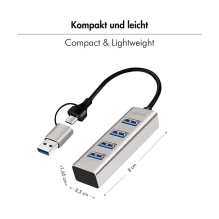 Logilink USB 3.1 šakotuvas, 4-port, USB-A+C, aliuminis, pilkas Logilink USB 3.1 šakotuvas, 4-port, USB-A+C, aliuminis, pilkas