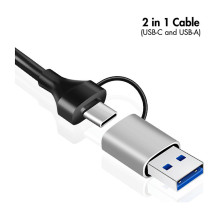 Logilink USB 3.2 Gen1 Hub, 3-port, with Gigabit Ethernet Adapter, USB-A+C, aluminum