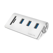 USB 3.0 3-Port šakotuvas su kortelių skaitytuvu