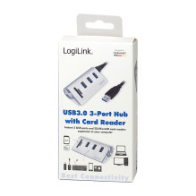 USB 3.0 3-Port šakotuvas su kortelių skaitytuvu