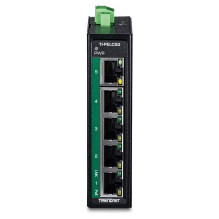 TRENDnet TI-PELC50 5-Port Ethernet PoE+ pramoninis DIN bėgio mini jungiklis
