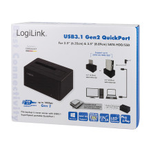 Logilink USB 3.1 Quickport prie 2,5" + 3,5" SATA HDD / SSD Logilink USB 3.1 Quickport prie 2,5" + 3,5" SATA HDD / SSD