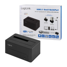 Logilink USB 3.1 Quickport prie 2,5" + 3,5" SATA HDD / SSD Logilink USB 3.1 Quickport prie 2,5" + 3,5" SATA HDD / SSD