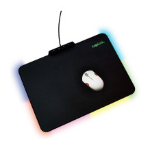 Mauspad Gaming LogiLink RGB Beleuchtung mit USB-A Anschluss Silikon 36x26cm Black