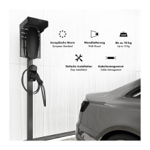 LogiLink Wandhalterung Elektroauto Ladekabel mit Kabelablage / charging gun holder with cable holder Black LogiLink Wandhalterung Elektroauto Ladekabel mit Kabelablage / charging gun holder with cable holder Black