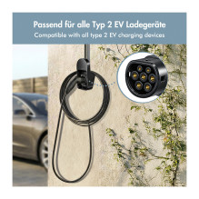 LogiLink Wandhalterung Elektroauto Ladekabel mit Kabelablage / charging gun holder with cable holder Black LogiLink Wandhalterung Elektroauto Ladekabel mit Kabelablage / charging gun holder with cable holder Black