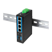 Industrial Gigabit Ethernet Switch, 4-Port 1000 Mbps + 1 port SFP Industrial Gigabit Ethernet Switch, 4-Port 1000 Mbps + 1 port SFP