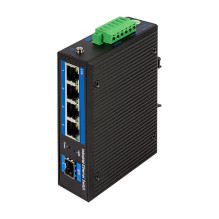Industrial Gigabit Ethernet Switch, 4-Port 1000 Mbps + 1 port SFP Industrial Gigabit Ethernet Switch, 4-Port 1000 Mbps + 1 port SFP