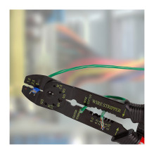 Universal crimping pliers for insulated terminals, with crimp assortment Universal crimping pliers for insulated terminals, with crimp assortment