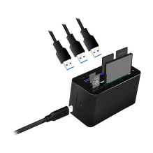 USB 3.2 Gen1 kortelių skaitytuvas, 8-port „Mini Docking“, USB-C, juodas USB 3.2 Gen1 kortelių skaitytuvas, 8-port „Mini Docking“, USB-C, juodas