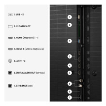 139,7 cm (55") 3840 x 2160 pikselių Hisense 20018705 16:9 4K „Ultra HD DLED“ 8 ms išmanusis televizorius HDMI VESA 