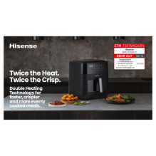 Hisense Heißluftfritteuse HAF2100DCD (schwarz, 2.100 Watt, Korb 7,7 Liter)