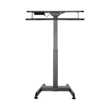 Sit-stand workstation, single motor, w / keyboard tray, black